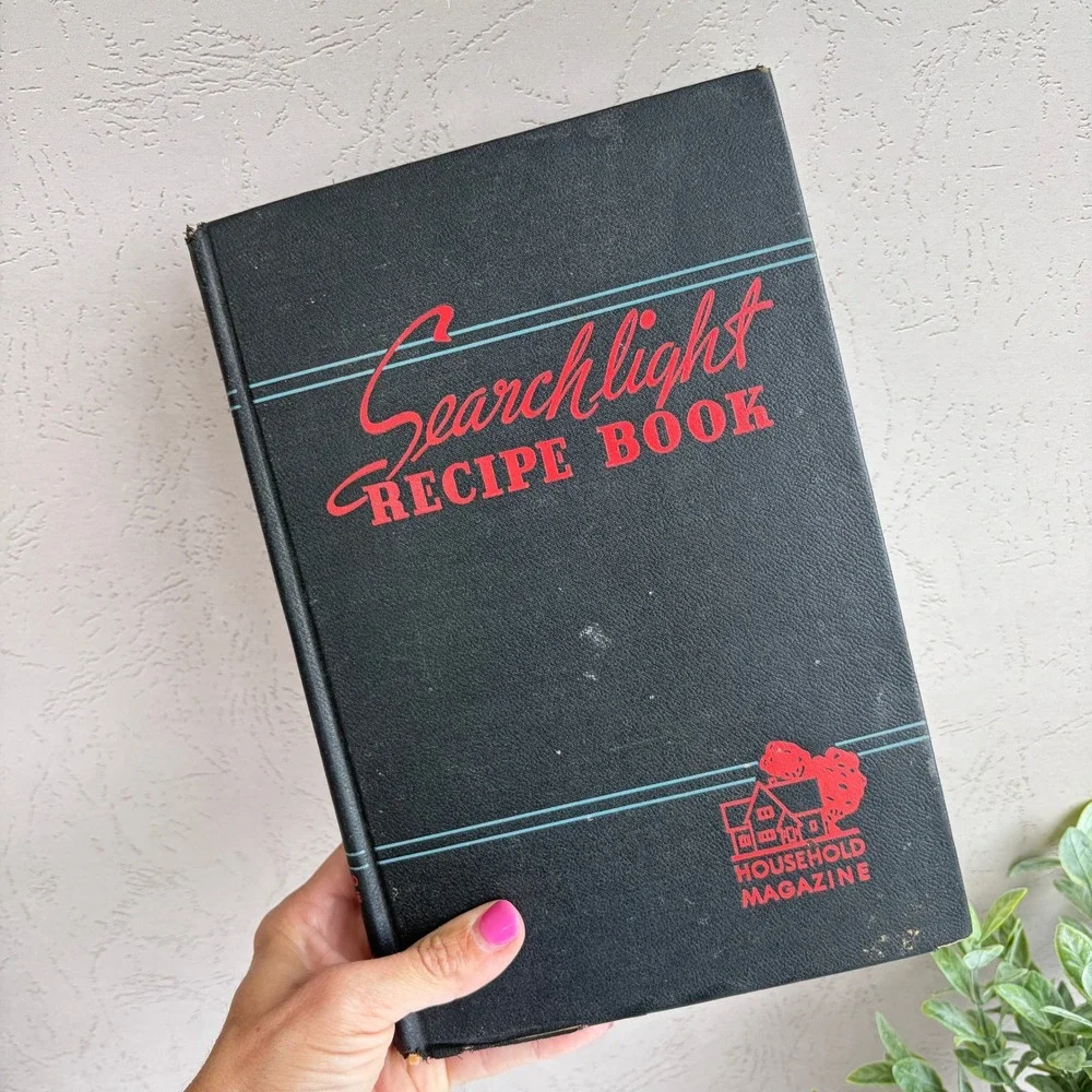 Vintage Searchlight Recipe Book Household Magazine Hardcover Black Red Retro